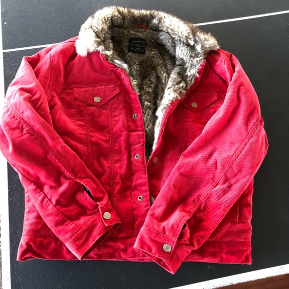 WINTER SALE Faux Fur Lined Trucker Jacket - Picture 2 of 7